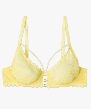 Soutien-gorge corbeille en dentelle fleurie et liens femme vue5 - GEMO(HOMWR FEM) - GEMO