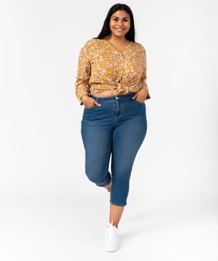 Pantacourt en jean stretch coupe slim taille normale femme grande taille vue5 - GEMO 4G GT - GEMO