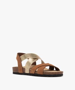 Sandales femme casual à brides élastiques effet métallisé croisées vue2 - GEMO (CASUAL) - GEMO