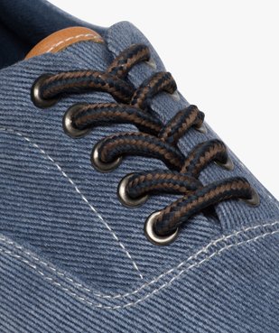 Baskets homme en toile à lacets et semelle contrastante Dessus denim vue6 - GEMO (HOMME) - GEMO