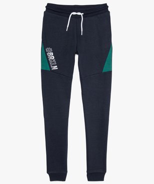 Pantalon de sport garçon bicolore avec taille en bord-côte vue2 - GEMO (JUNIOR) - GEMO