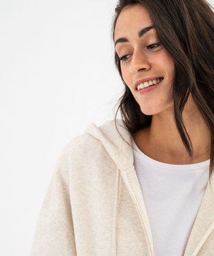 Sweat zippé à capuche oversize avec intérieur molletonné femme vue2 - GEMO 4G FEMME - GEMO