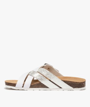 Mules femme à semelle liège et brides croisées  vue3 - GEMO (CASUAL) - GEMO