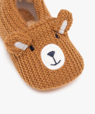 Chaussons de naissance bébé garçon ourson en tricot  vue6 - GEMO 4G BEBE - GEMO