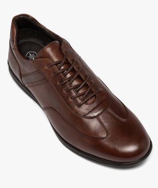 Derbies homme confort dessus en cuir uni vue6 - GEMO (CONFORT) - GEMO