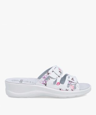 Mules femme confort à talon compensé et motif floral vue1 - G'FLEX - GEMO