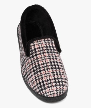 Chaussons femme pantoufles confort à motif Vichy vue5 - G'FLEX - GEMO