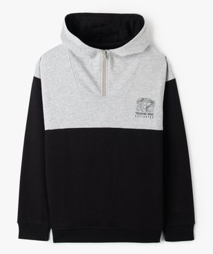 Sweat garçon en molleton avec col zippé et capuche vue1 - GEMO (JUNIOR) - GEMO