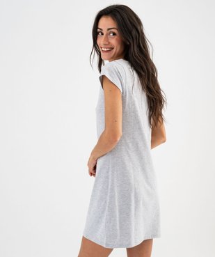 Chemise de nuit imprimée à manches courtes femme vue3 - GEMO 4G FEMME - GEMO