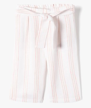 Pantalon bébé fille large en lin et viscose vue1 - GEMO 4G BEBE - GEMO