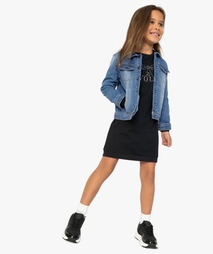 Veste en jean fille à boutons-pression vue4 - GEMO (ENFANT) - GEMO