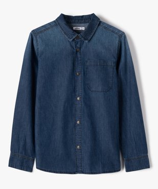 Chemise garçon en toile de coton aspect denim vue1 - GEMO 4G GARCON - GEMO