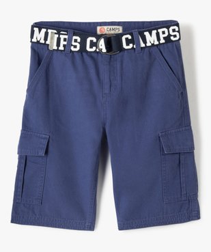 Bermuda garçon cargo en twill avec ceinture imprimée - Camps United vue1 - CAMPS UNITED - GEMO