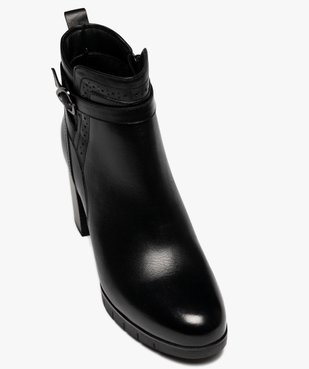 Boots femme à talon haut avec zip et bride à boucle fantaisie vue5 - GEMO(URBAIN) - GEMO