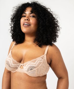 Soutien-gorge grande taille emboitant à armatures en dentelle vue1 - GEMO(HOMWR FEM) - GEMO