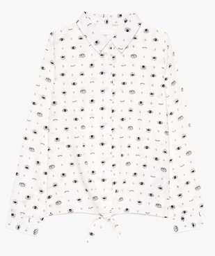 Chemise fille à motifs avec pattes à nouer dans le bas vue1 - GEMO (JUNIOR) - GEMO