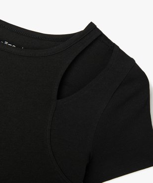 Tee-shirt à manches courtes avec ouverture sur l’épaule fille vue2 - GEMO 4G FILLE - GEMO