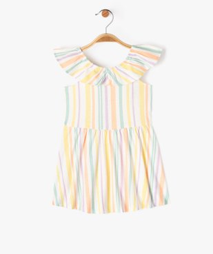 Robe à col volanté en jersey de coton imprimé bébé fille vue2 - GEMO 4G BEBE - GEMO