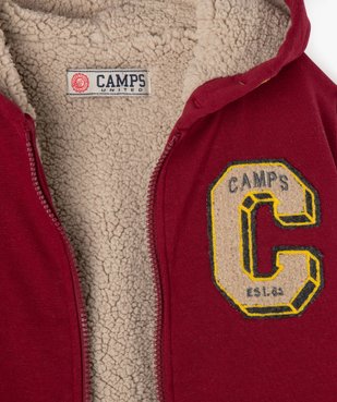 Sweat à capuche zippé doublure sherpa garçon - Camps United vue3 - CAMPS - GEMO