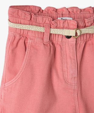 Short fille large à taille froncée et ceinture pailletée vue2 - GEMO (ENFANT) - GEMO