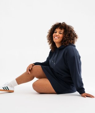 Robe-sweat à capuche en maille douce et extensible femme grande taille vue1 - GEMO (G TAILLE) - GEMO