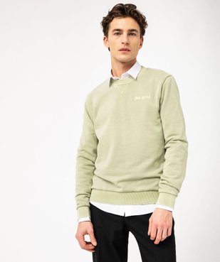 Sweat coloris unique avec broderie poitrine homme vue1 - GEMO (HOMME) - GEMO