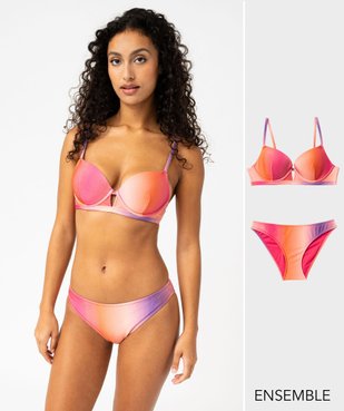 Ensemble de maillot de bain deux pièces aux reflets scintillants pour femme - GEMO