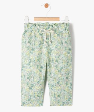 Pantalon fleuri avec taille élastique bébé fille vue1 - GEMO(BEBE DEBT) - GEMO