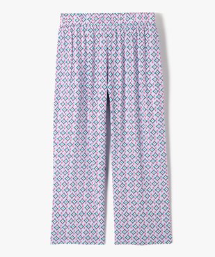 Pantalon large et fluide à motifs fille vue1 - GEMO (ENFANT) - GEMO