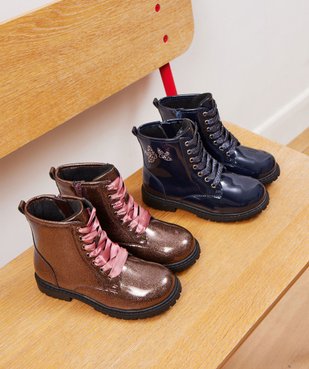 Boots fille vernies à paillettes du 25 au 30 vue6 - GEMO (ENFANT) - GEMO