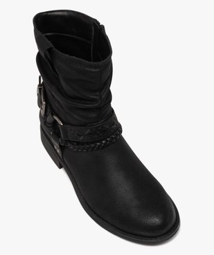 Boots femme en suédine avec bride style cavalière vue6 - GEMO (CASUAL) - GEMO