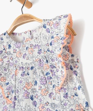 Robe fleurie avec volants sur les épaules bébé fille - LuluCastagnette vue3 - LULUCASTAGNETTE - GEMO