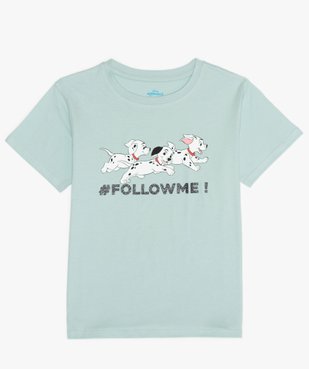 Tee-shirt fille à manches courtes imprimé pailleté - Disney Animals Les 101 Dalmatiens vue1 - DISNEY DTR - GEMO