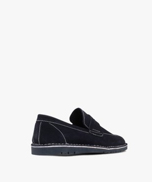 Mocassins homme unis dessus en cuir suédé style urbain - Taneo vue4 - TANEO - GEMO