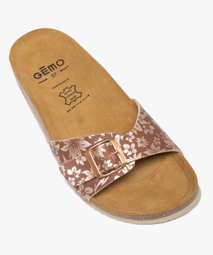 Mules femme à bride à boucle imprimée fleurs vue5 - GEMO 4G FEMME - GEMO