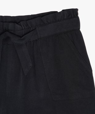 Short fille ample avec ceinture froncée et revers cousus vue2 - GEMO (JUNIOR) - GEMO