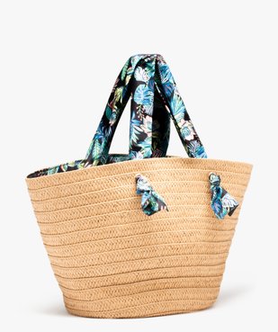 Sac de plage femme avec anses en tissu fleuri vue2 - GEMO (ACCESS) - GEMO