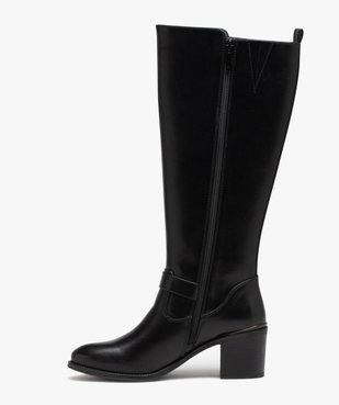 Bottes femme à talon carré dessus uni avec boucle décorative vue3 - GEMO(URBAIN) - GEMO