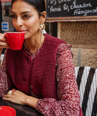 Blouse en voile imprimée à volants femme vue6 - GEMO(FEMME PAP) - GEMO