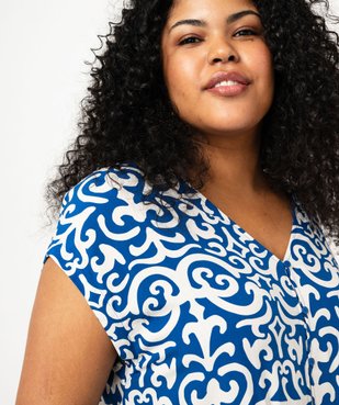 Robe à manches courtes en viscose femme grande taille vue3 - GEMO 4G GT - GEMO