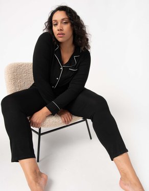 Pyjama femme grande taille deux pièces : chemise et pantalon vue1 - GEMO 4G FEMME - GEMO