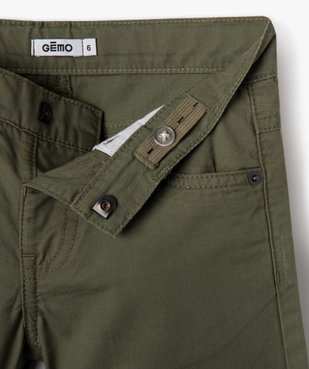 Bermuda garçon en coton twill uni à revers vue3 - GEMO 4G GARCON - GEMO