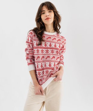 Pull de Noël jacquard femme vue6 - 1E PRIX BY GEMO - GEMO