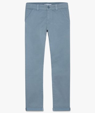 Pantalon garçon chino slim stretch à revers  vue1 - GEMO (JUNIOR) - GEMO