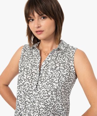 Chemise femme imprimée sans manches vue2 - GEMO(FEMME PAP) - GEMO