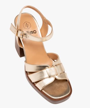 Sandales femme à talon flare avec brides métallisées vue6 - GEMO(URBAIN) - GEMO