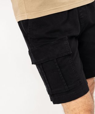 Bermuda cargo en coton stretch à taille élastiquée homme vue2 - GEMO (HOMME) - GEMO