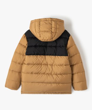 Blouson matelassé bicolore à capuche amovible garçon vue4 - GEMO 4G GARCON - GEMO