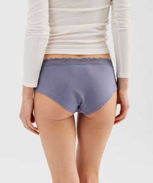 Shorty en coton stretch avec ceinture dentelle femme (lot de 2) vue3 - GEMO 4G FEMME - GEMO