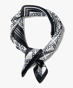 Foulard carré en satin imprimé graphique femme vue1 - GEMO 4G FEMME - GEMO